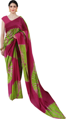 Pinkcity Trade World Printed, Color Block, Blocked Printed Daily Wear Pure Cotton Saree(Pink)