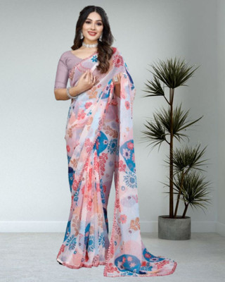 JAYAMENTERPRISE Printed Bollywood Georgette Saree(Multicolor)