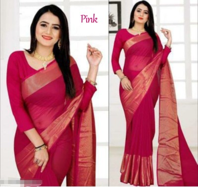 Suali Woven Bollywood Chiffon Saree(Pink)