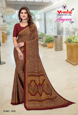 Vimla Printed Daily Wear Crepe Saree(Maroon)