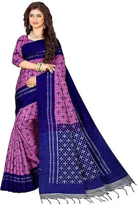 PRIYASAREE Self Design Sambalpuri Cotton Blend Saree(Pink)