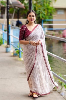 Dhanlaxmi CreationLLP Printed, Temple Border Bollywood Georgette Saree(Maroon)