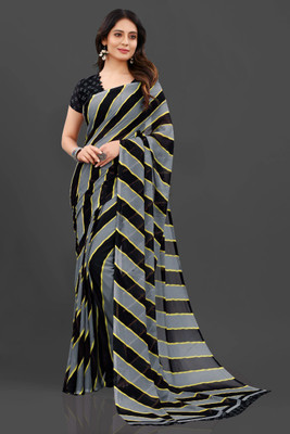 Grubstaker Printed Bollywood Georgette Saree(Multicolor)