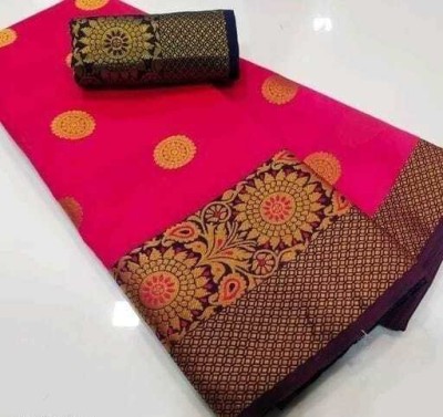 RAJUL Self Design Banarasi Jacquard Saree(Pink)