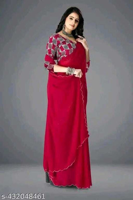 supalee tex Solid/Plain Bollywood Georgette Saree(Pack of 2, Multicolor)