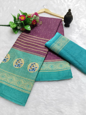 Gajal Self Design Kanjivaram Pure Cotton, Cotton Linen Saree(Magenta)