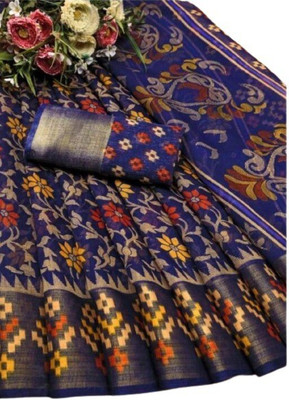 Saadhvi Floral Print Bollywood Cotton Silk Saree(Multicolor)
