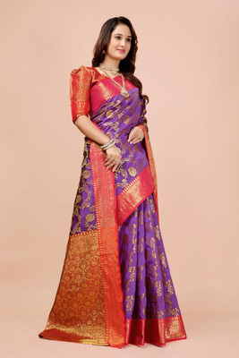 LAVYANSH CREATION Printed Banarasi Art Silk, Jacquard Saree(Multicolor)