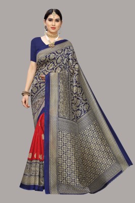 Priyashi Self Design Bhagalpuri Art Silk Saree(Dark Blue)