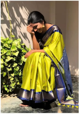 Shruti Bandhani Woven Kanjivaram Cotton Silk Saree(Multicolor)