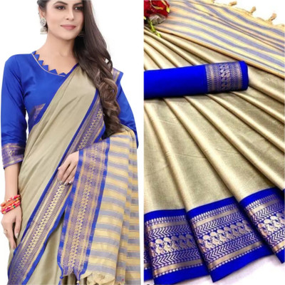 SHRIMAY Woven Kanjivaram Silk Blend Saree(Multicolor)