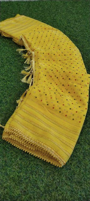 V GROUP Printed Daily Wear Chiffon Saree(Yellow)