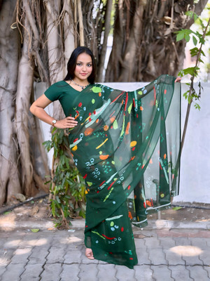 S.R.TEXTILES Self Design, Printed Daily Wear Georgette Saree(Multicolor)