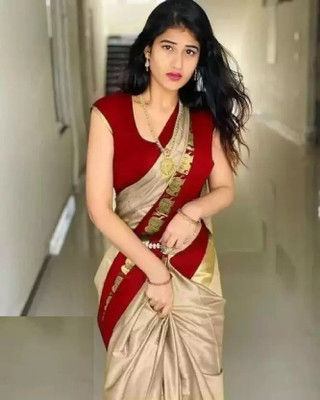 HouseOfCommon Woven Bollywood Cotton Silk Saree(Multicolor)