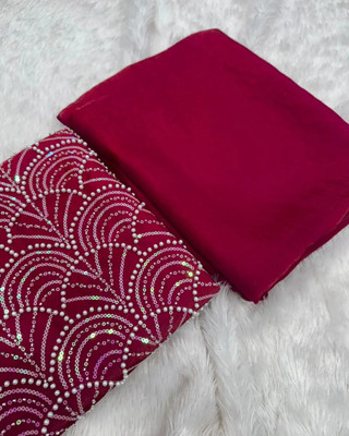 Classy Foriever Embellished Bollywood Silk Blend Saree(Magenta)