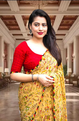 MAHADEV NX Self Design Bollywood Georgette Saree(Beige)