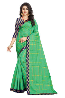Indian Fashionista Self Design Daily Wear Pure Silk, Lace Saree(Green)