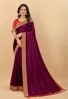 B K CREATION Self Design Daily Wear Art Silk Saree(Maroon)