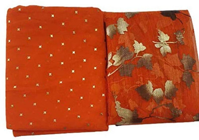 mamtasaree Self Design Bandhani Net, Chiffon Saree(Orange, Gold)