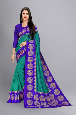 Novus Knitting Printed Daily Wear Art Silk Saree(Green)