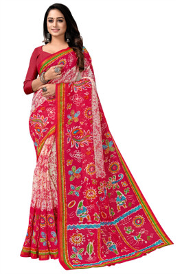 maayro Printed Patola Georgette Saree(Multicolor)