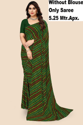 Kanooda Prints Printed Leheria Georgette Saree(Multicolor)