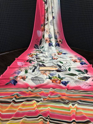 Adiyogi Enterprise Digital Print Bollywood Georgette Saree(Multicolor)