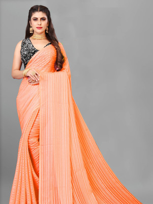 RADHA MADHAV Self Design Daily Wear Georgette Saree(Orange)