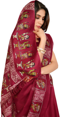 Priyashi Self Design Bollywood Art Silk Saree(Maroon)