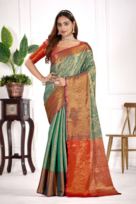 Jyanshu Creation Woven Dharmavaram Silk Blend Saree(Multicolor)