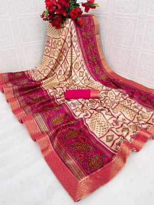 S.R.TEXTILES Embroidered Bandhani Art Silk Saree(Multicolor)