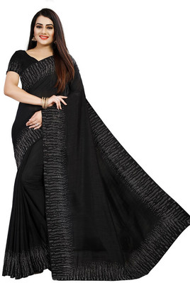 SHAKTIJEN ENTERPRISE Embellished Bollywood Chanderi Saree(Black)