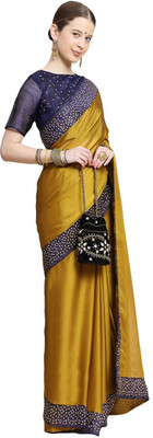 pUNYATHA CREATION Embellished Bollywood Crepe Saree(Mustard)