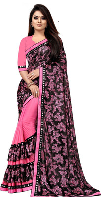 3Buddy Fashion Embellished Bollywood Lycra Blend Saree(Pink)