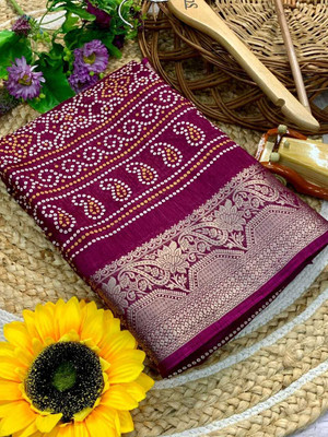 Classy Foriever Printed Bollywood Silk Blend Saree(Multicolor)
