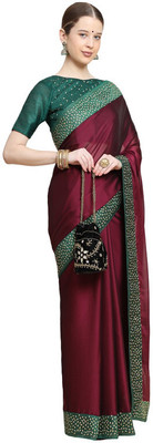 pUNYATHA CREATION Embellished Bollywood Crepe Saree(Maroon)