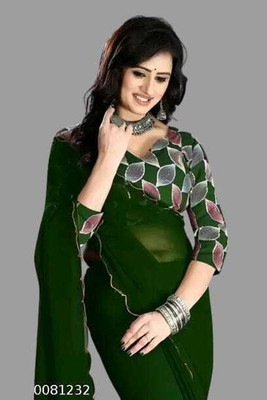 supalee tex Solid/Plain Bollywood Georgette Saree(Multicolor)