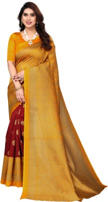 ANIRAV Woven Bollywood Art Silk Saree(Maroon)