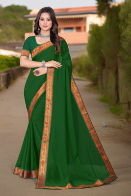 Kasumbo Tex Self Design Bollywood Georgette Saree(Green)