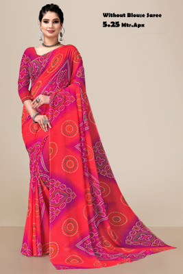 Bandhani Georgette Saree(Multicolor)
