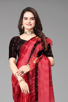 ENCLIQ Lycra Blend Self Design, Printed Blouse Material