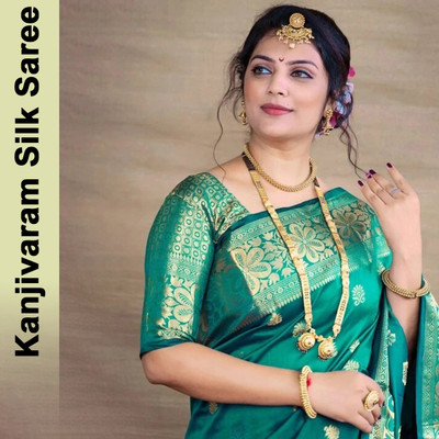 FAB WOVEN Woven Banarasi Art Silk Saree with Unstitched Blouse(Dark Green)