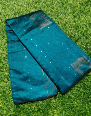 GHOSH TEXTILE Woven Handloom Cotton Linen Saree(Black)