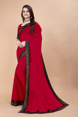 YP CREATION Self Design Banarasi Georgette Saree(Red)