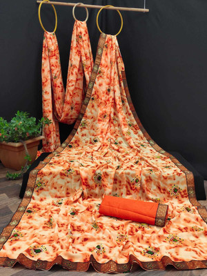 Kanooda Prints Printed Bollywood Georgette Saree(Multicolor)