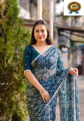 Suresh Printed Bollywood Georgette Saree(Multicolor)