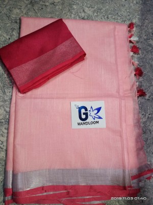 govind handloom Solid/Plain Bollywood Art Silk Saree(Pink)