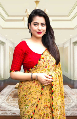 MAHADEV NX Self Design Bollywood Georgette Saree(Beige)