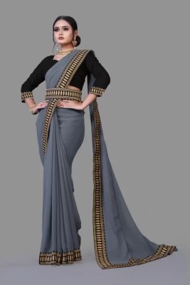 BK Fashion Embellished Daily Wear Art Silk Saree(Grey)