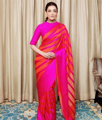 NATESHWARI FASHION Self Design Kanjivaram Pure Silk Saree(Pink)